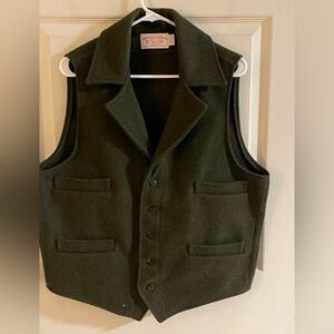 Vintage CC. Filson Mackinaw Western Vest Men’s L Green USA Made
